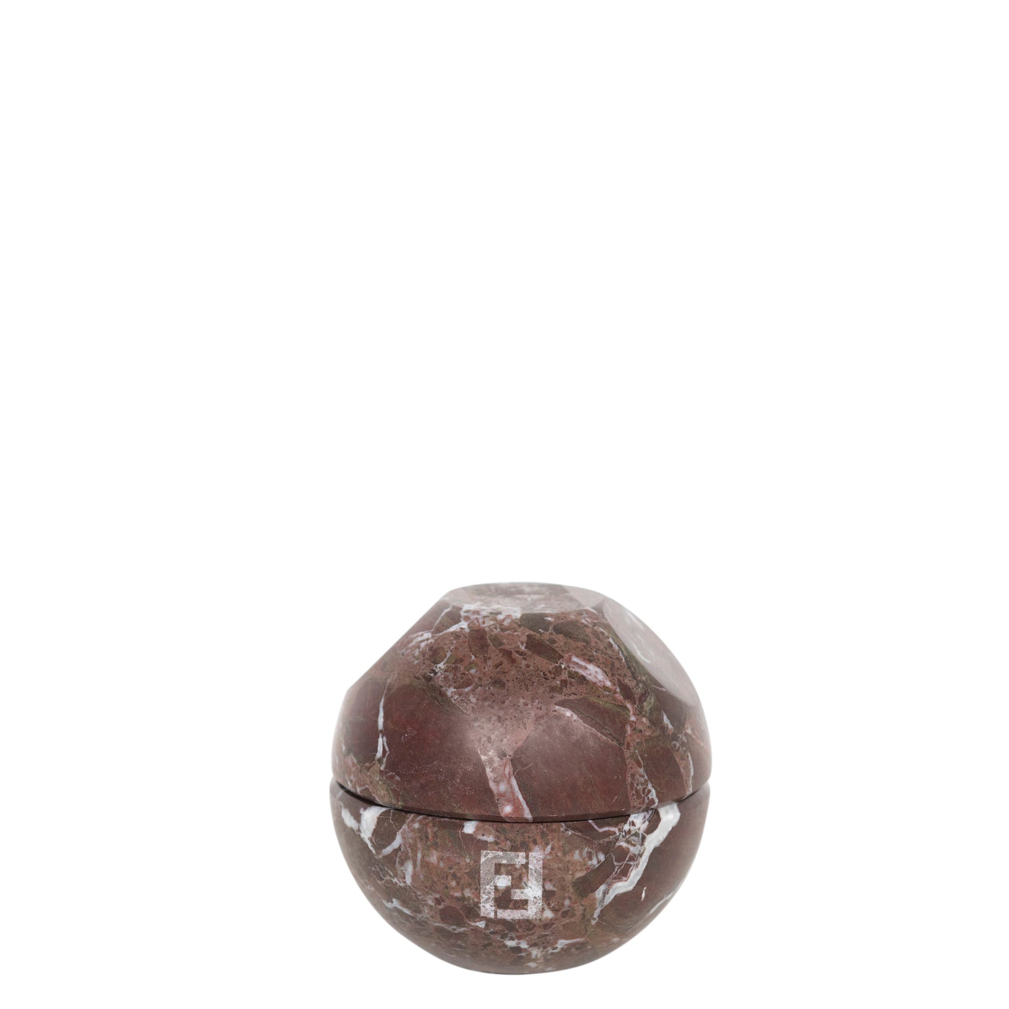 Boîte ronde en marbre - Marron