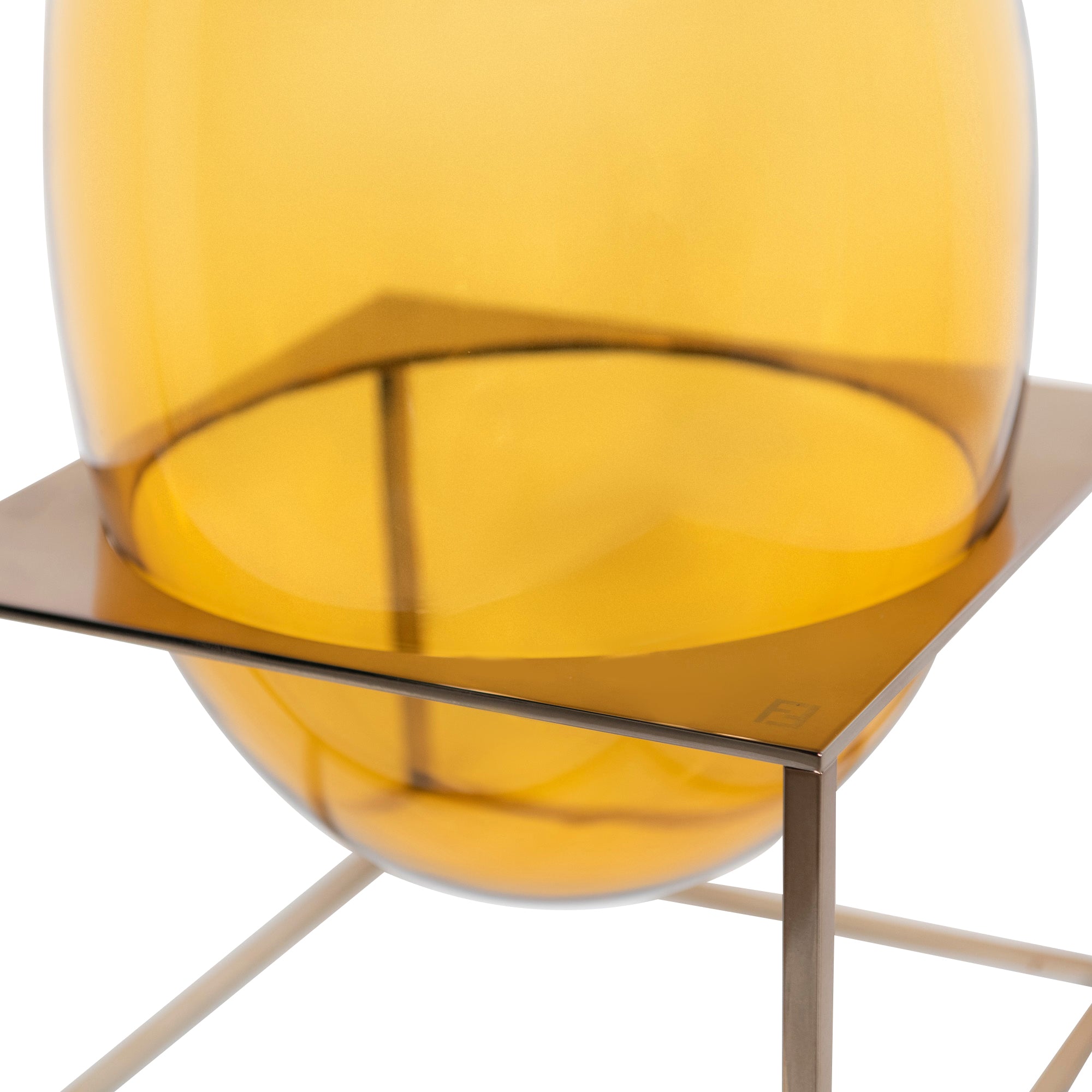 Vase en cristal - Jaune & Bronze