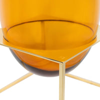 Vase en cristal - Orange & Or