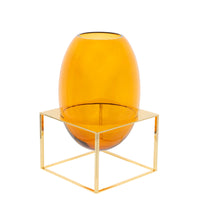 Vase en cristal - Orange & Or