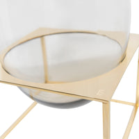 Vase en cristal sur support - Jaune Or