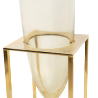 Vase en verre à base métal - Laiton Poli