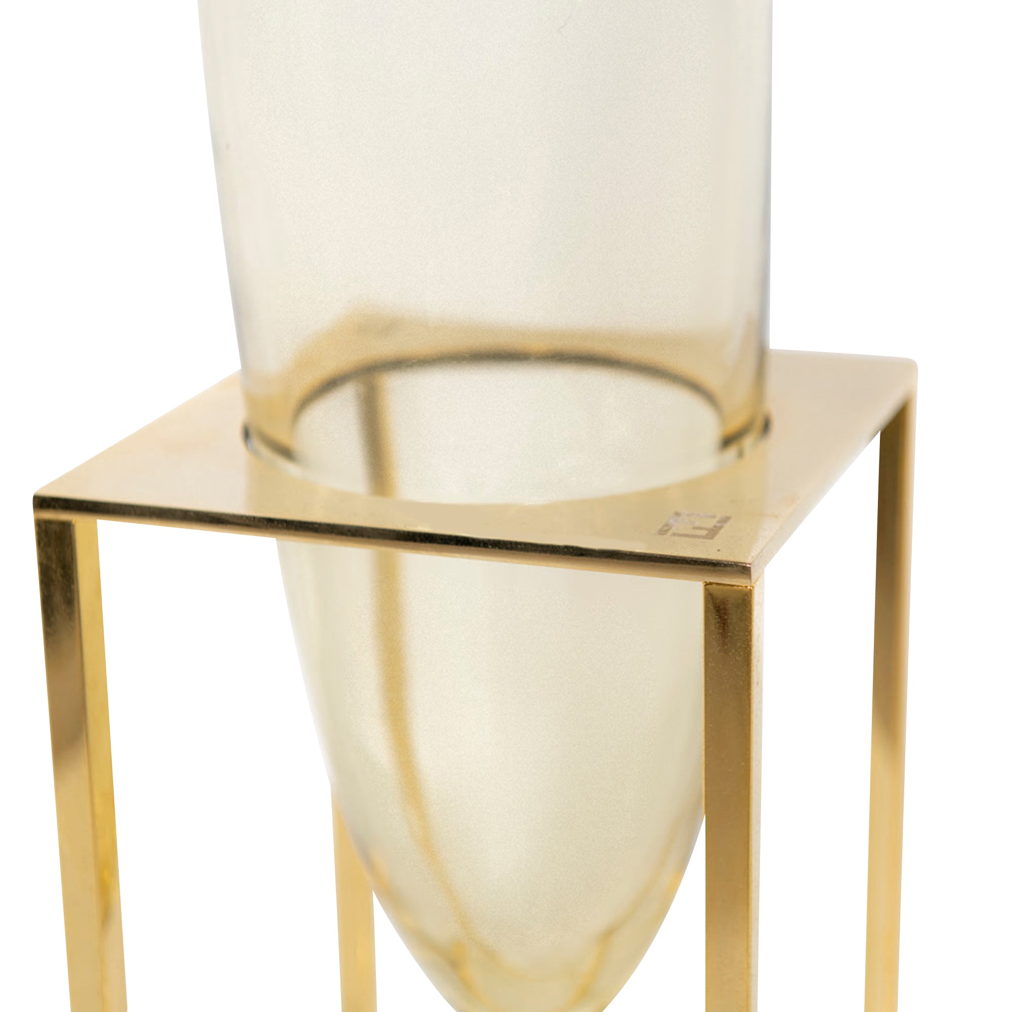 Vase en verre à base métal - Laiton Poli