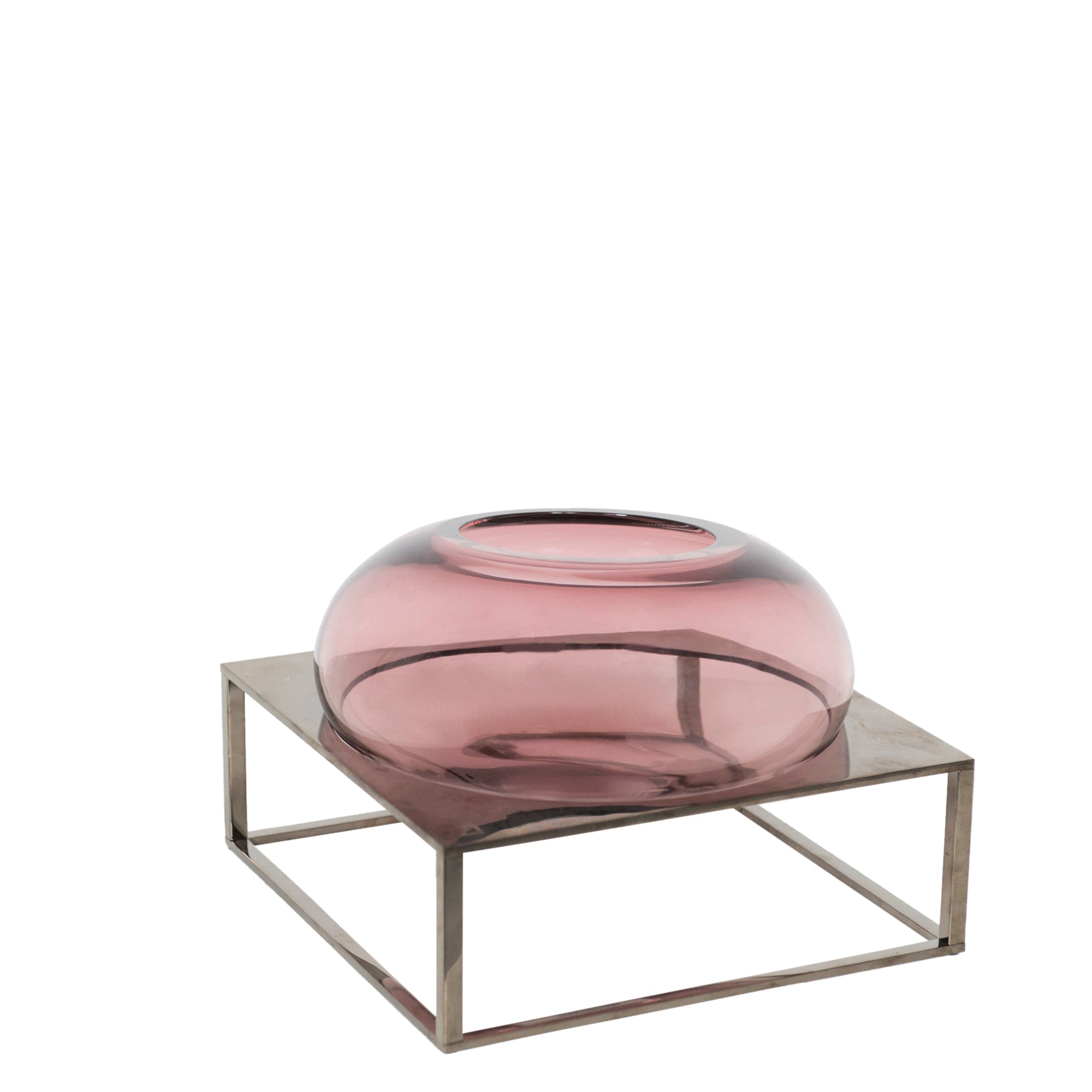 Vase en cristal avec support en métal - Rose & Metal Gun