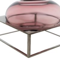 Vase en cristal avec support en métal - Rose & Metal Gun