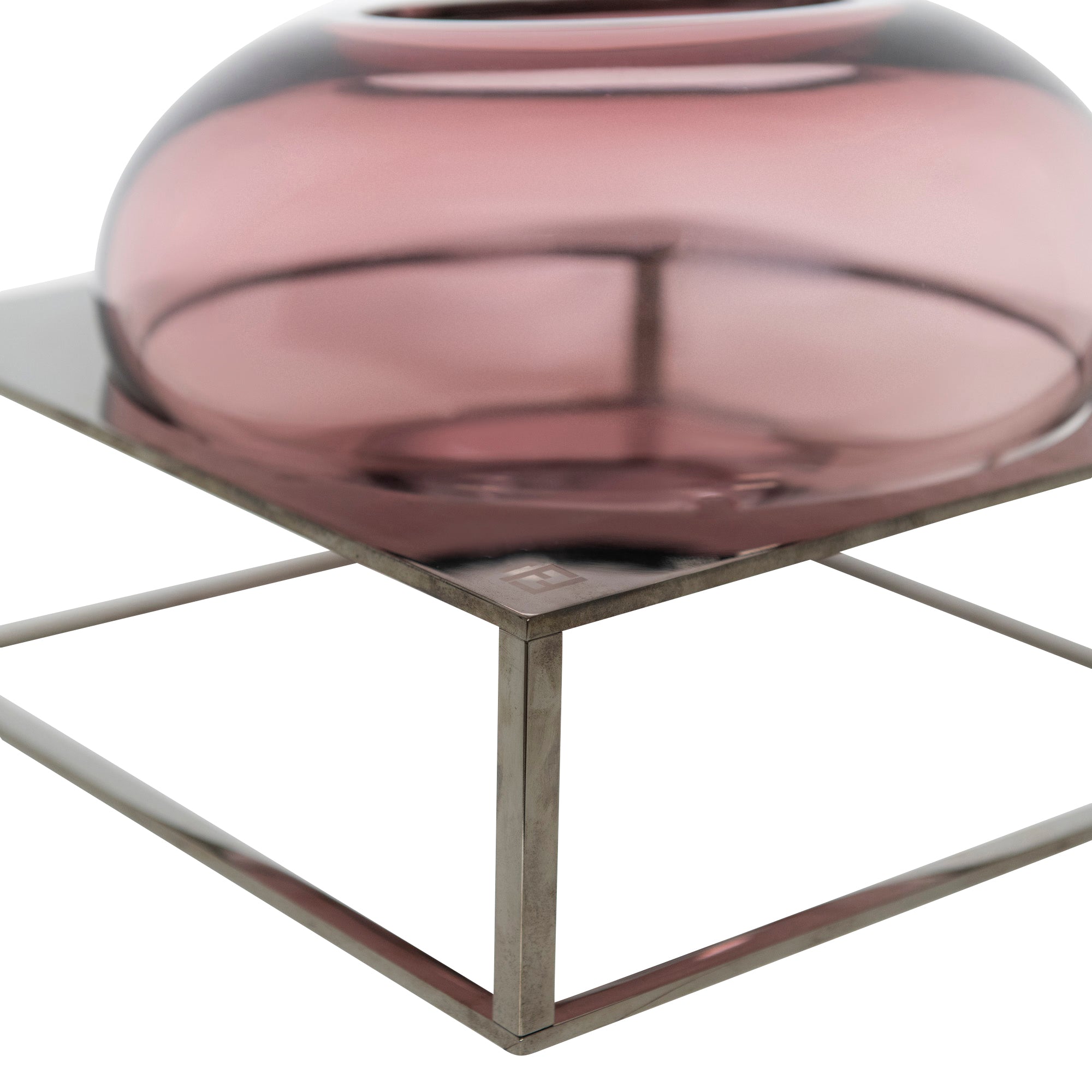 Vase en cristal avec support en métal - Rose & Metal Gun