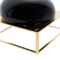Vase contemporain en cristal sur support - Noir & Or