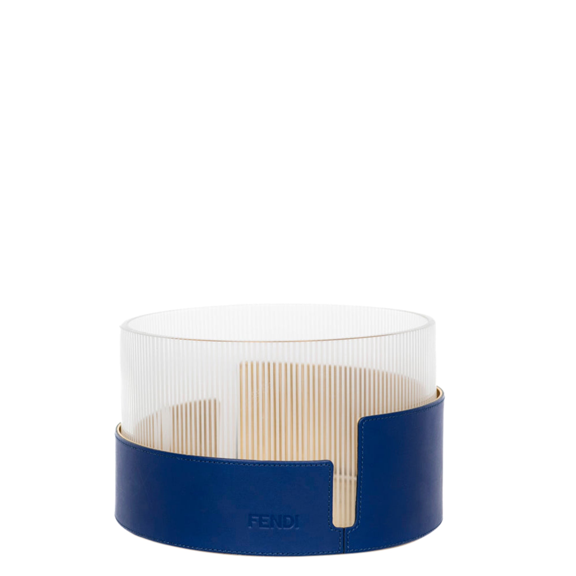Vase à base en cuir - Bleu Foncé