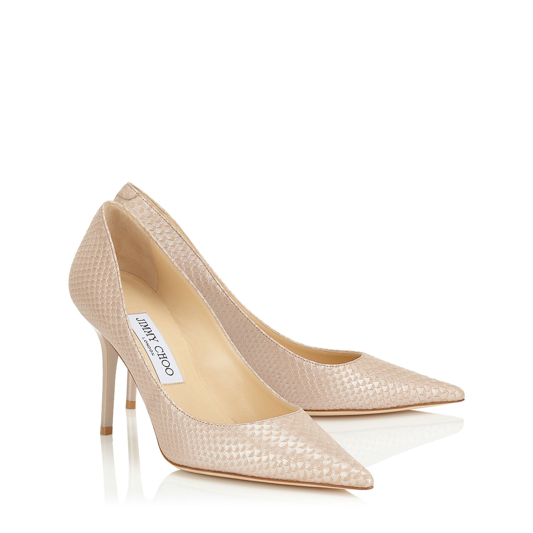 Agnes pointy-toe pumps 85 in leather - Nude