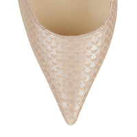 Agnes pointy-toe pumps 85 in leather - Nude