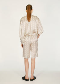 Agoura monogram silk shorts - Cream
