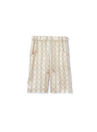 Agoura monogram silk shorts - Cream