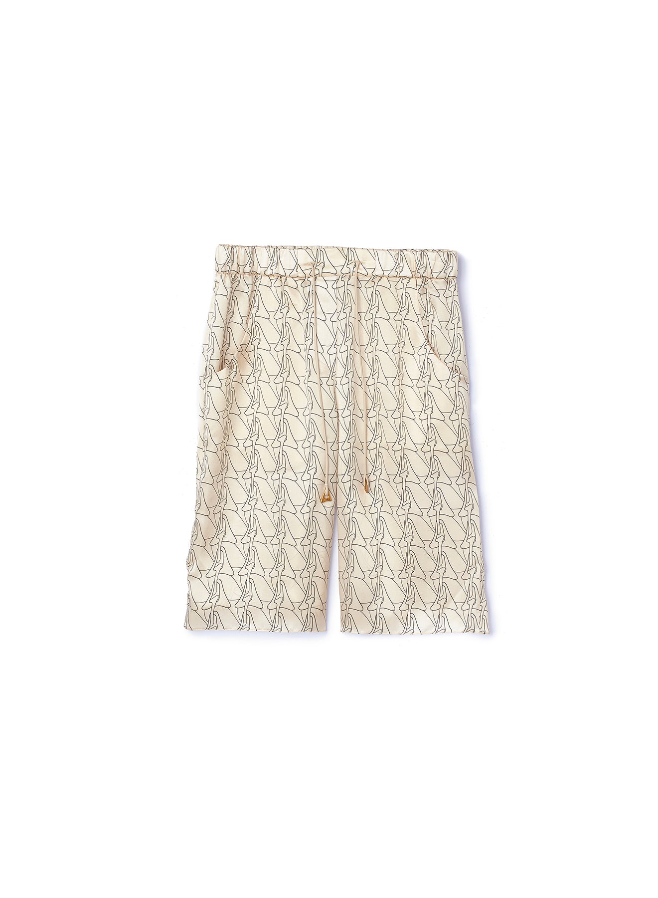 Agoura monogram silk shorts - Cream
