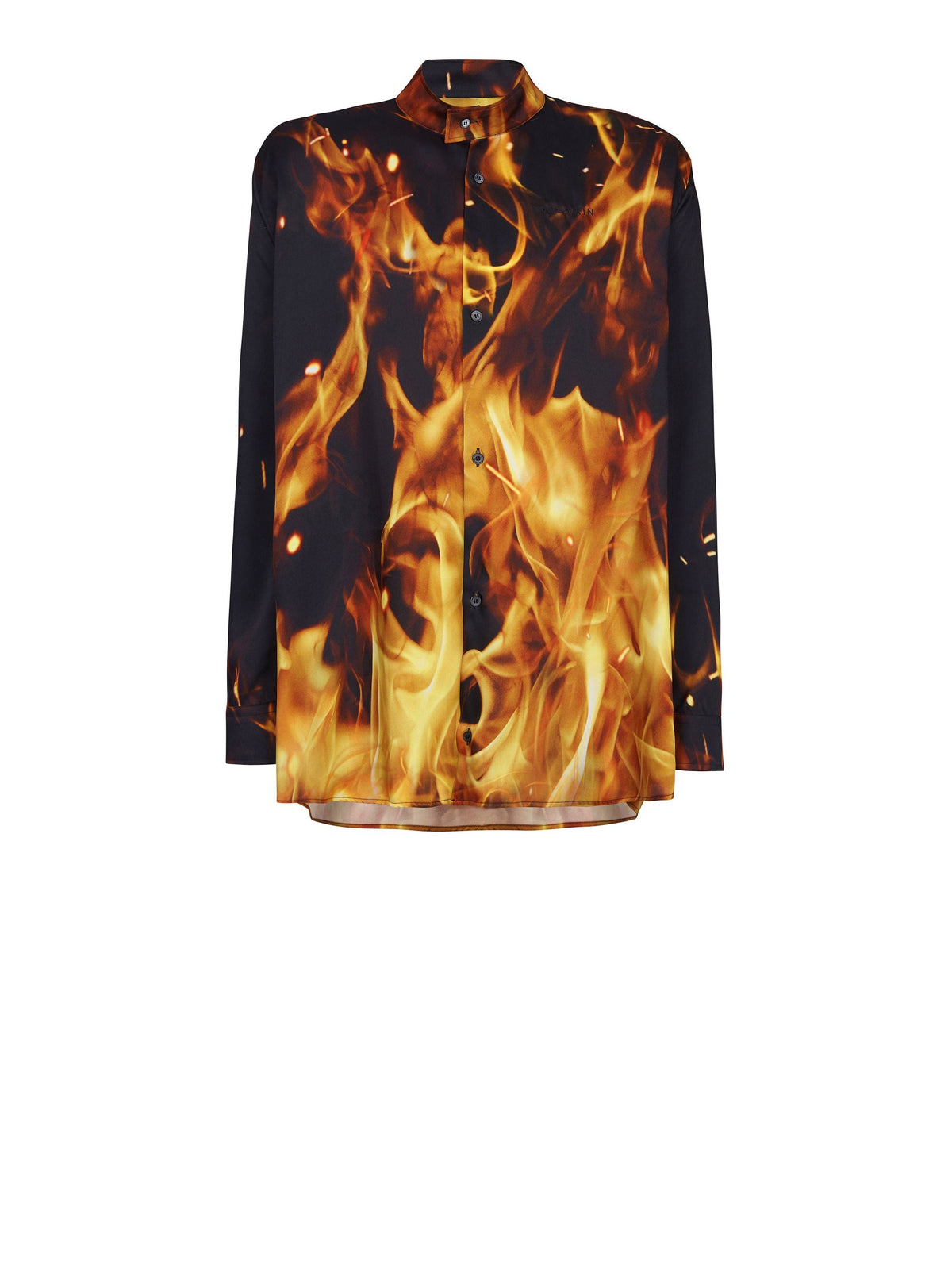 Chemise en twill imprimé Fire - Noir, Jaune Vif & Orange Vif