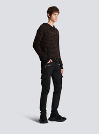Pantalon cargo fuselé en coton - Noir