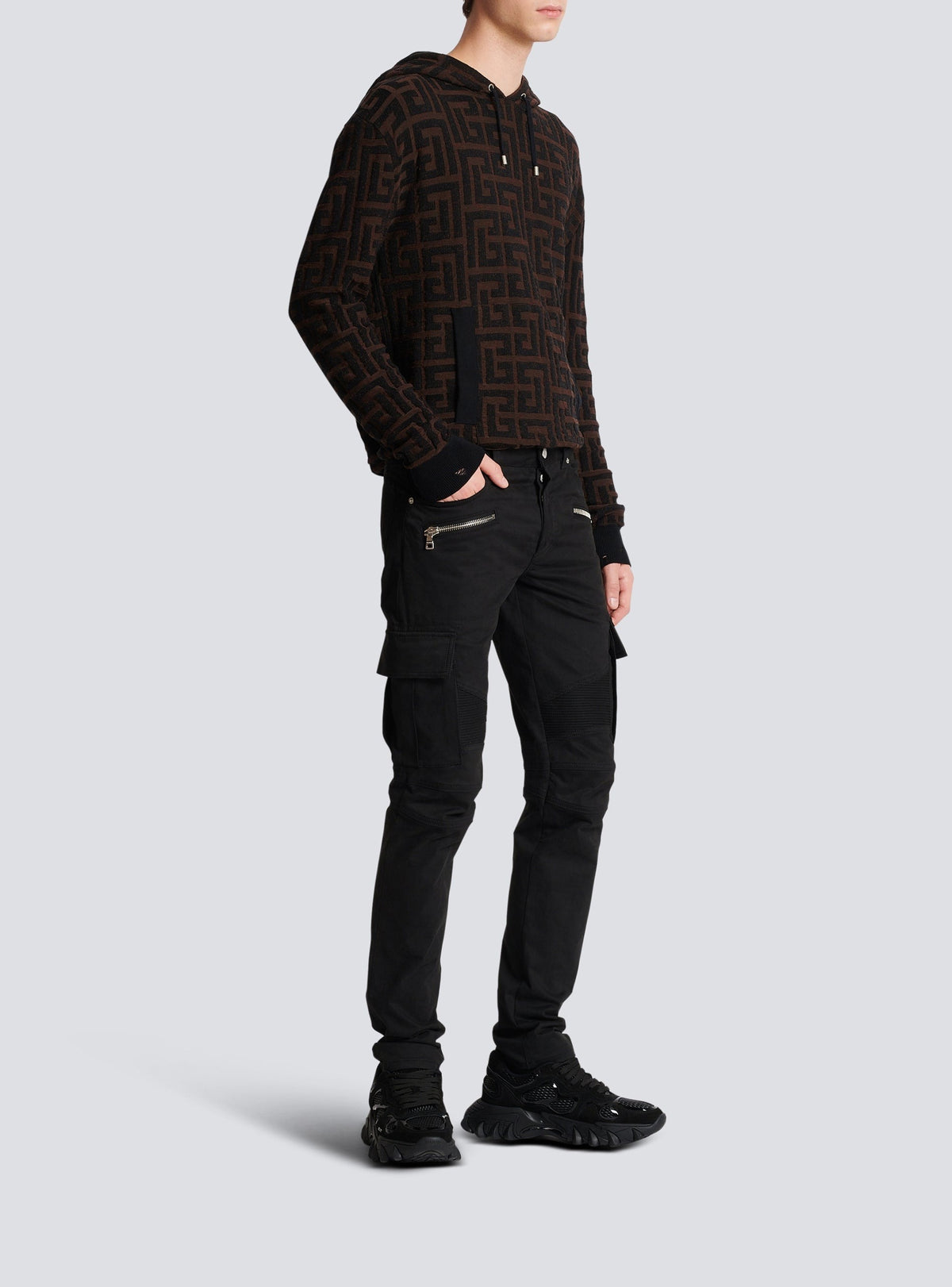 Tapered cargo trousers - Black