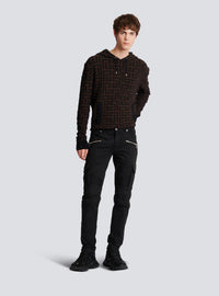 Pantalon cargo fuselé en coton - Noir