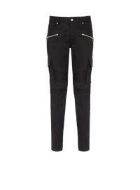Pantalon cargo fuselé en coton - Noir
