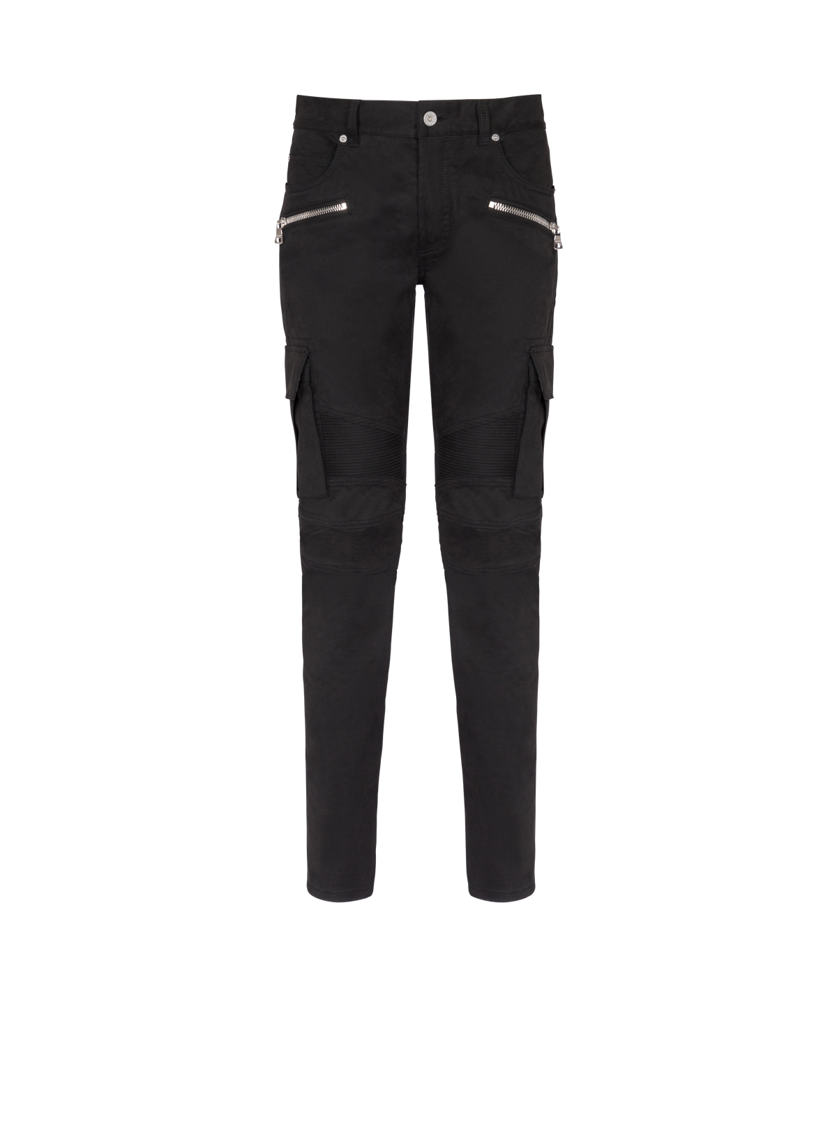 Pantalon cargo fuselé en coton - Noir
