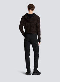 Pantalon cargo fuselé en coton - Noir
