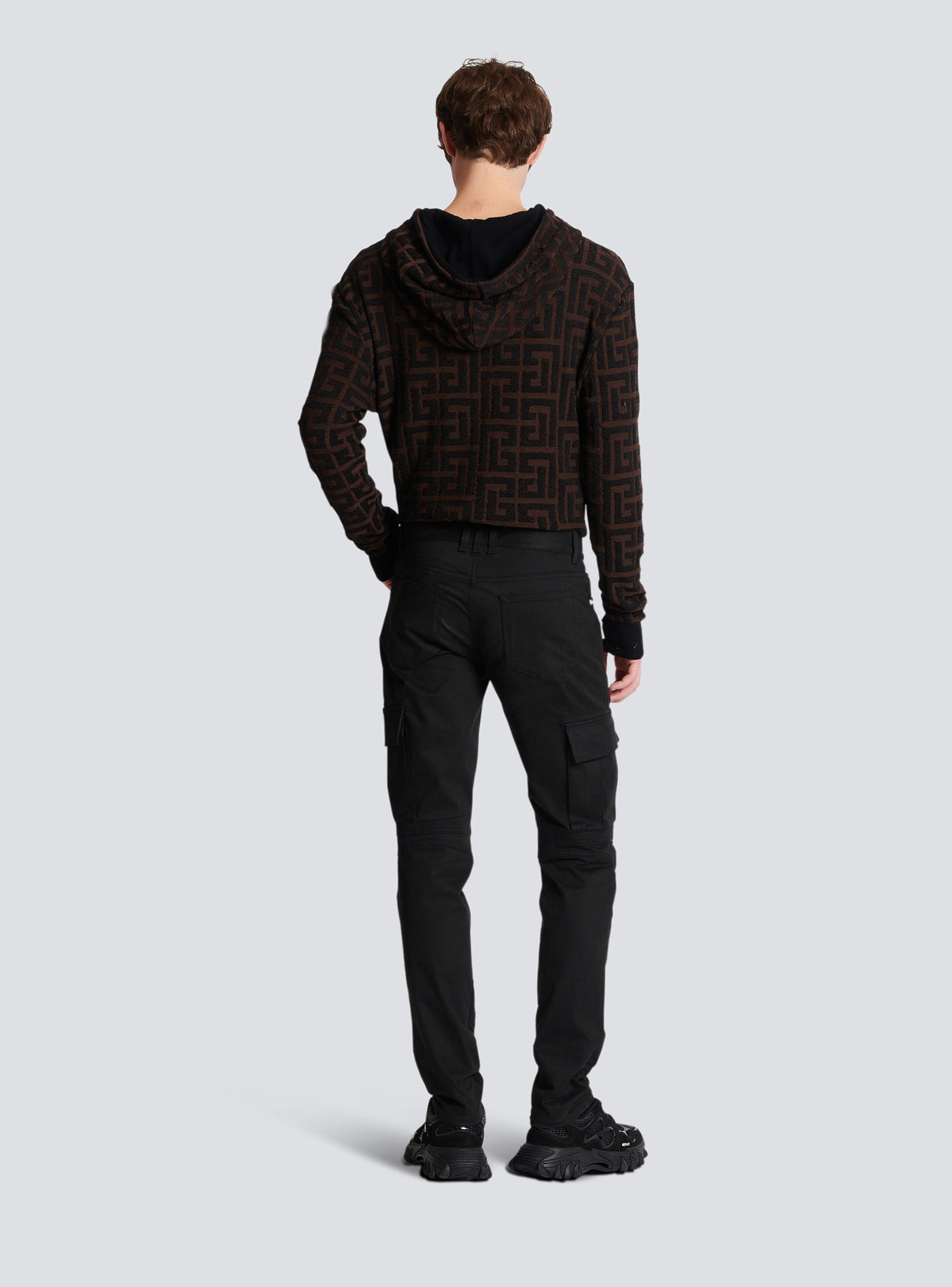 Pantalon cargo fuselé en coton - Noir