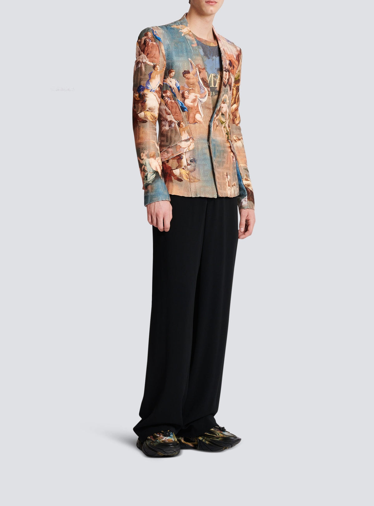 Veste sans col imprimée sky - Bleu & Multicolore