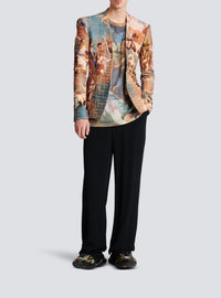 Veste sans col imprimée sky - Bleu & Multicolore