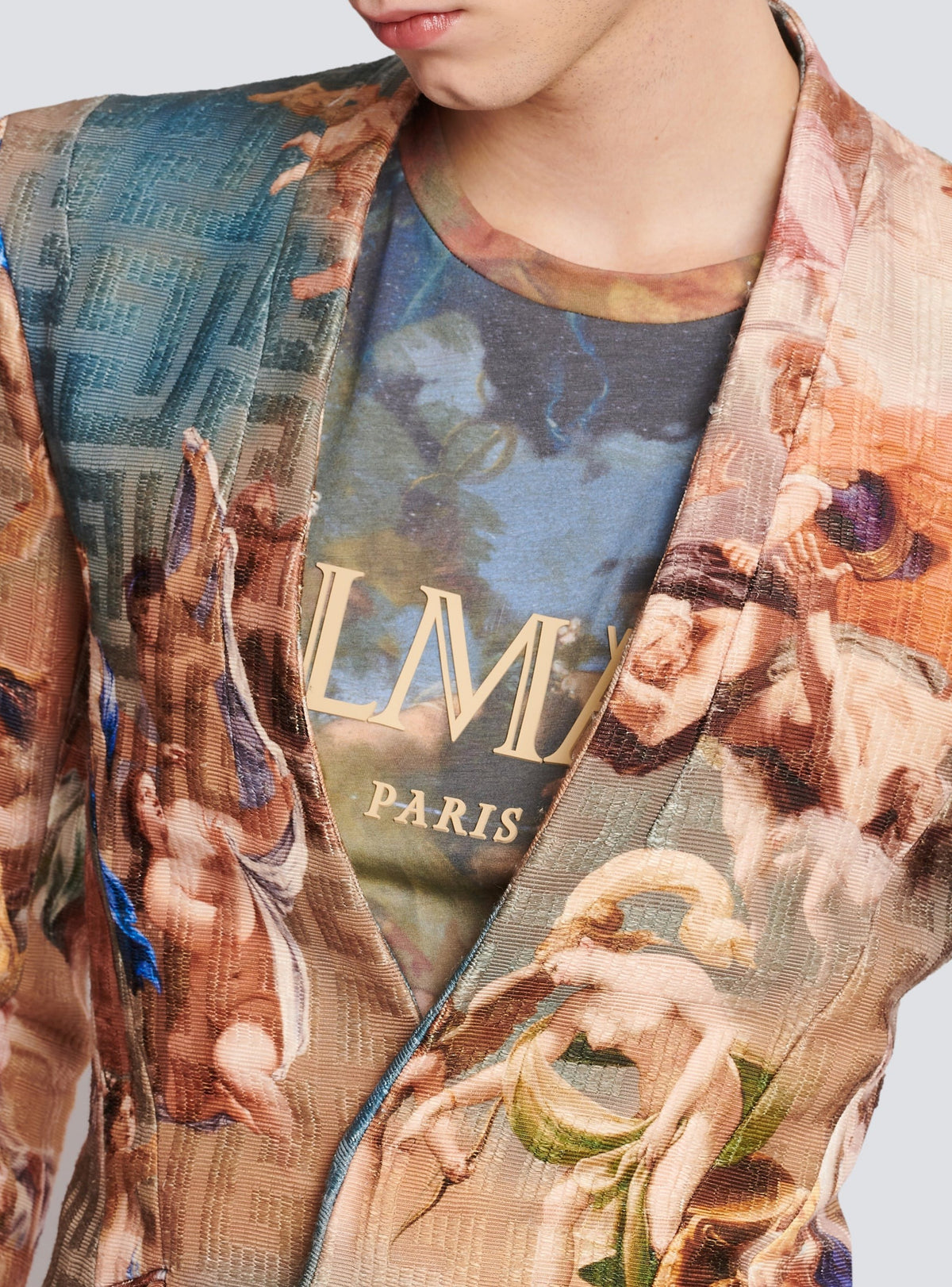 Veste sans col imprimée sky - Bleu & Multicolore