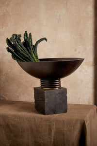 Coupe ovale Alhambra en bois - Marron & Or