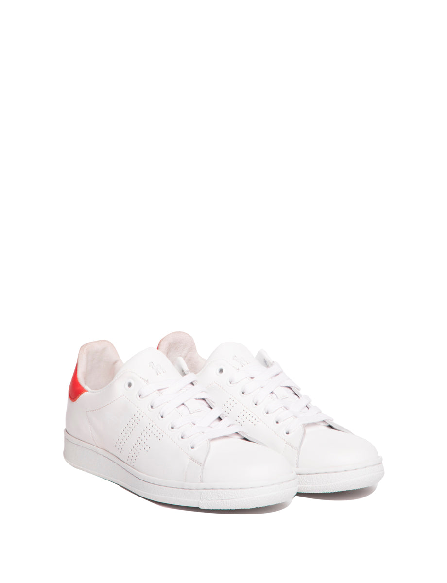 1qty NEW  / Baskets Charly en cuir -  White Red