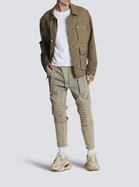 Pantalon en denim à bretelles multiples - Bleu Jean Sablé