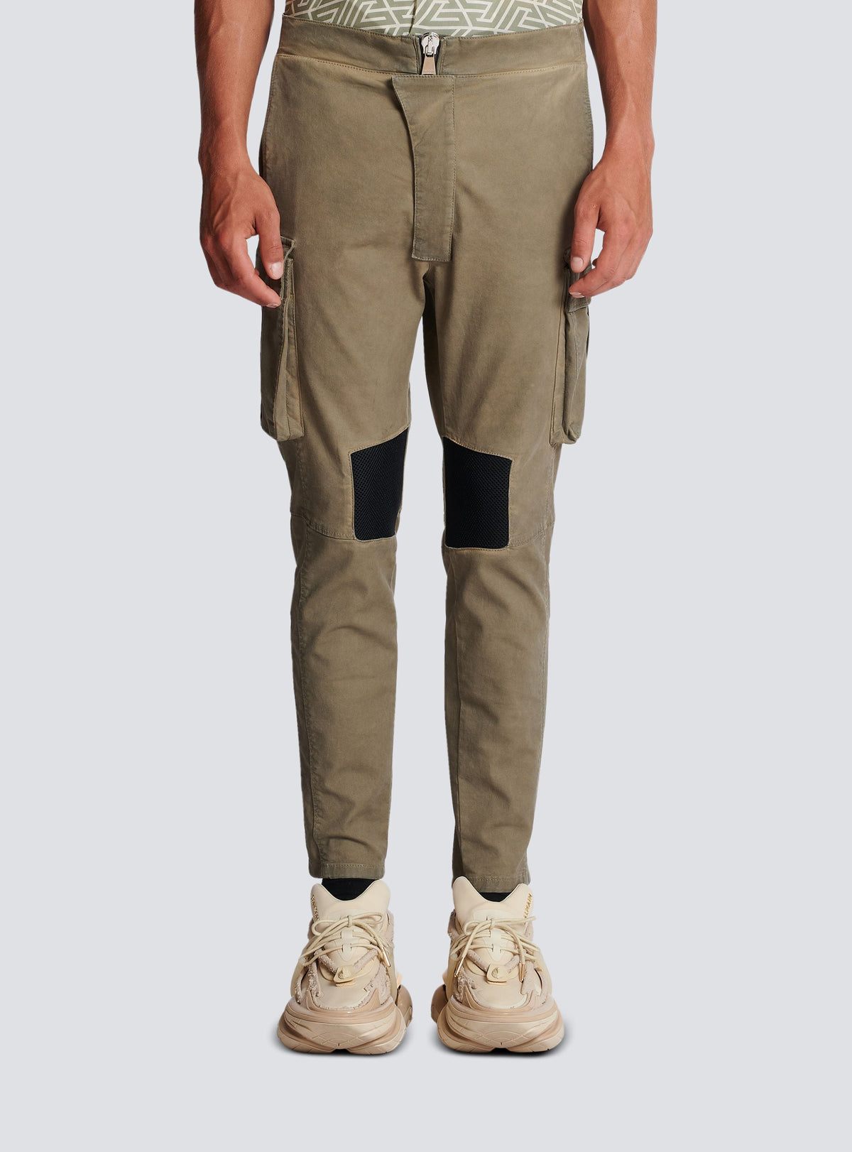 Pantalon cargo à empiècements - Kaki Clair