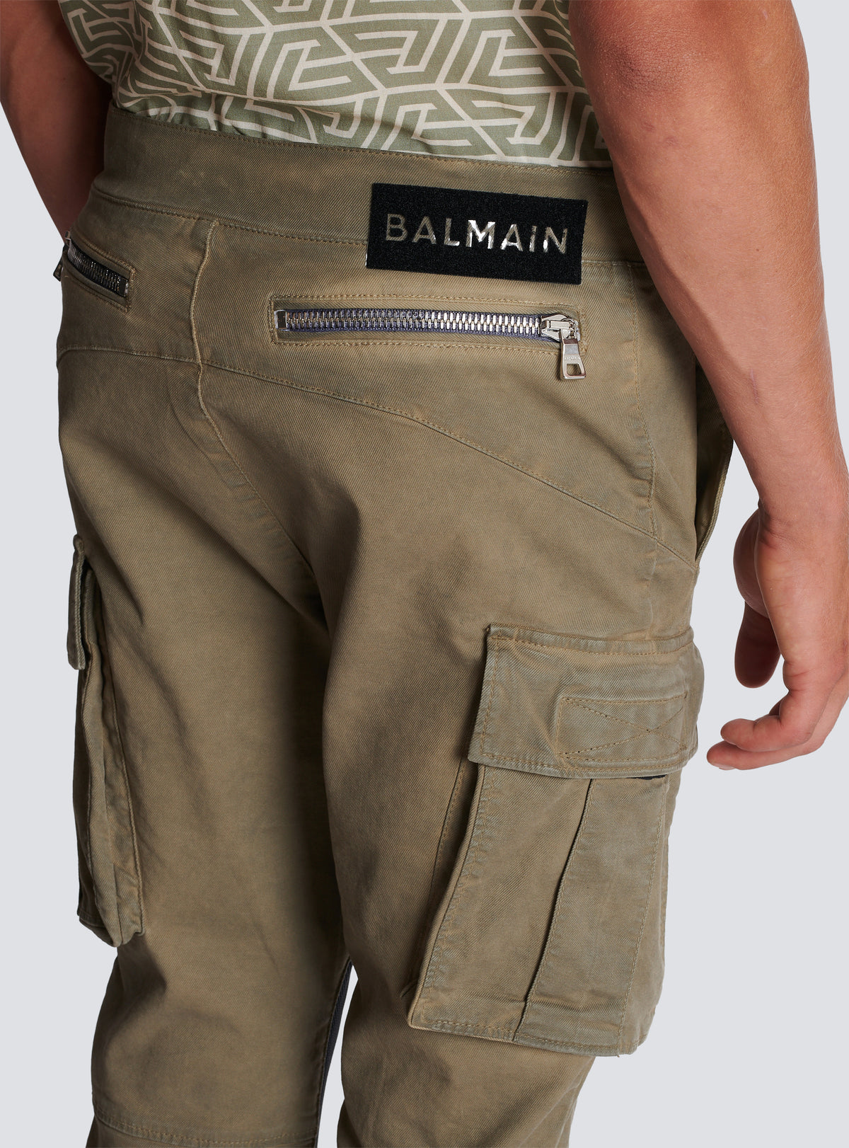 Pantalon cargo à empiècements - Kaki Clair