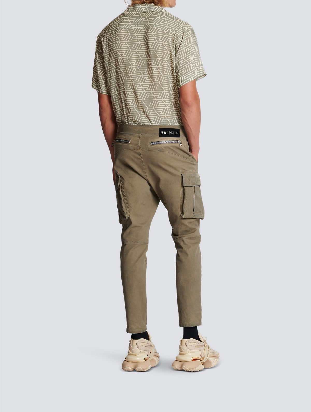 Pantalon cargo à empiècements - Kaki Clair