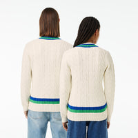 Pull torsadé à rayures en laine - Farine & Cobalt