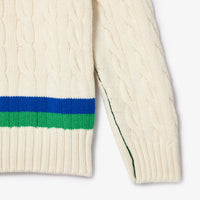 Pull torsadé à rayures en laine - Farine & Cobalt
