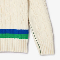 Pull torsadé à rayures en laine - Farine & Cobalt