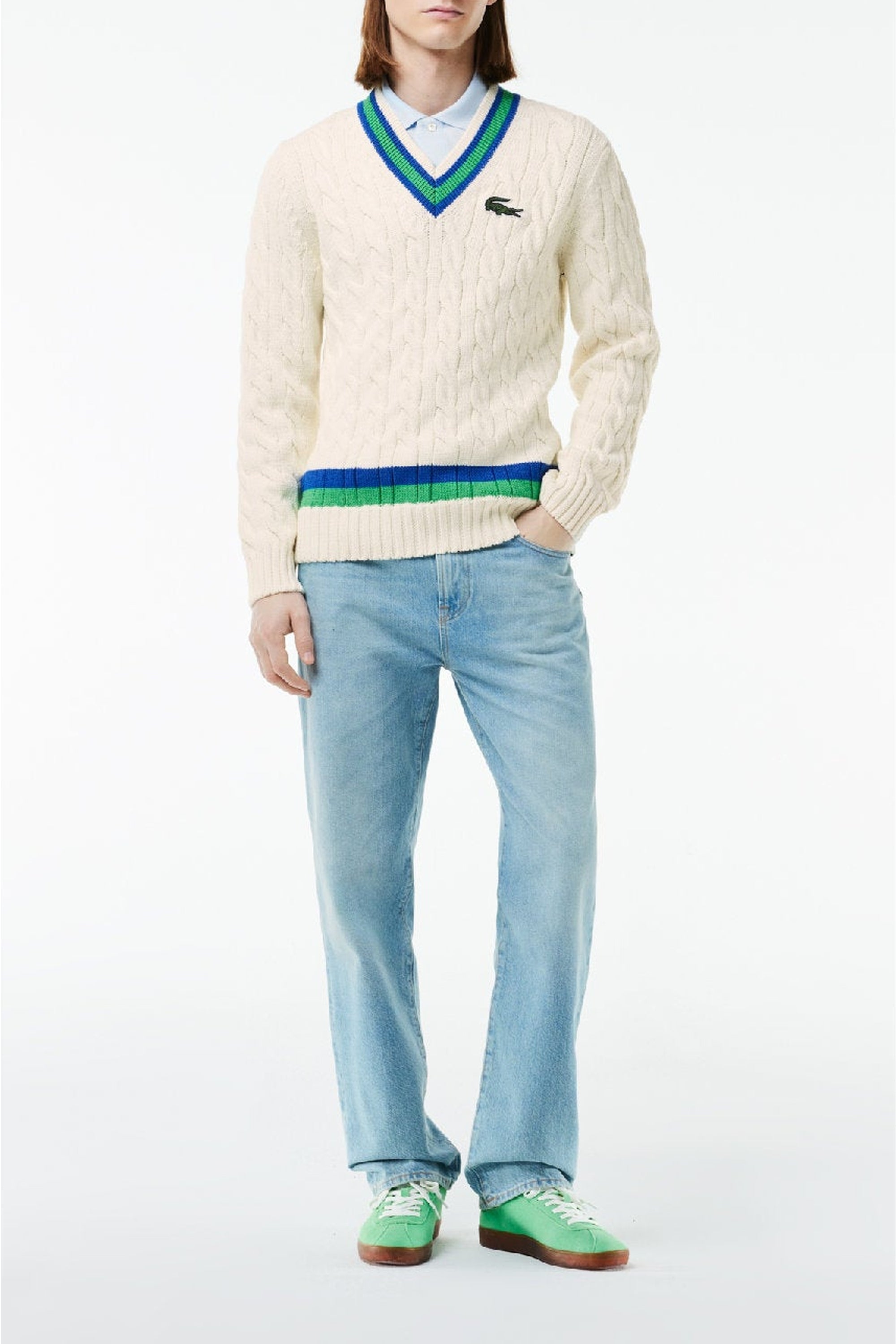 Pull torsadé à rayures en laine - Farine & Cobalt