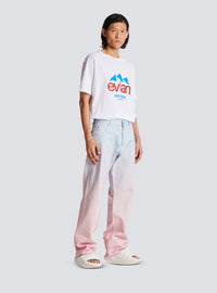 Balmain x evian - jean large - Bleu & Rose Pâle & Rose