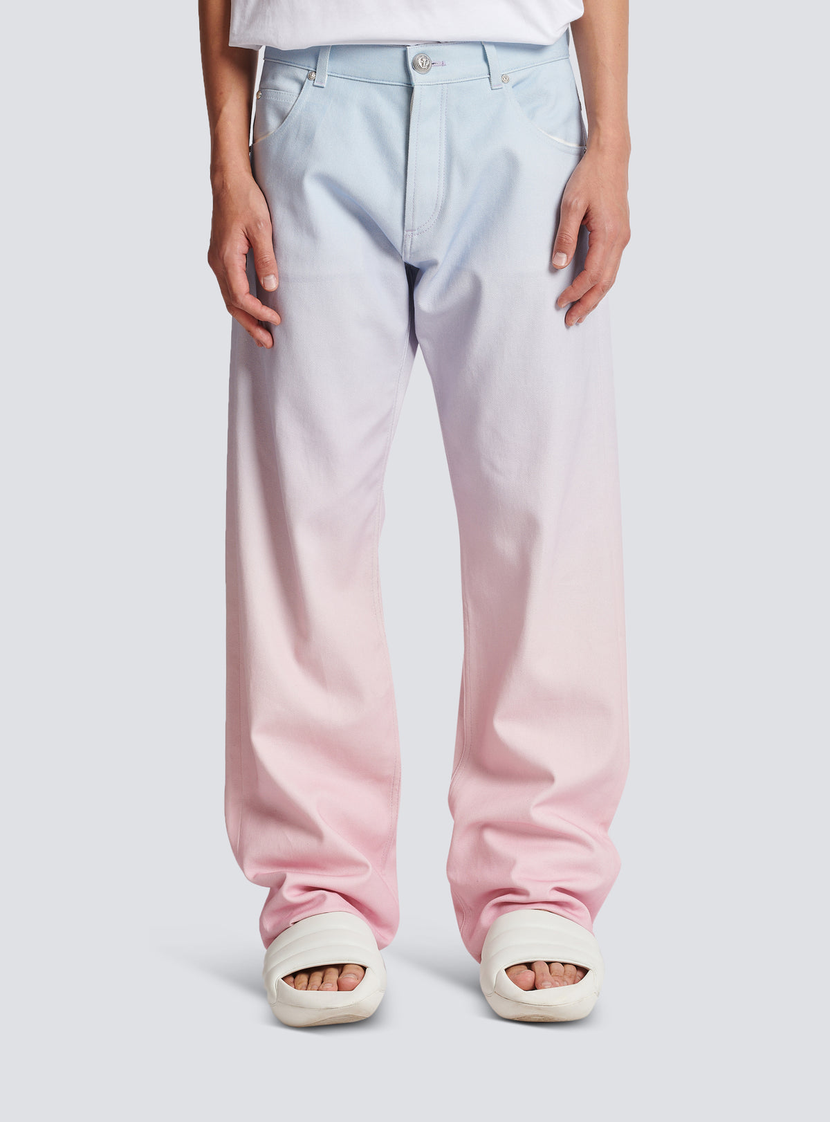 Balmain x evian - jean large - Bleu & Rose Pâle & Rose