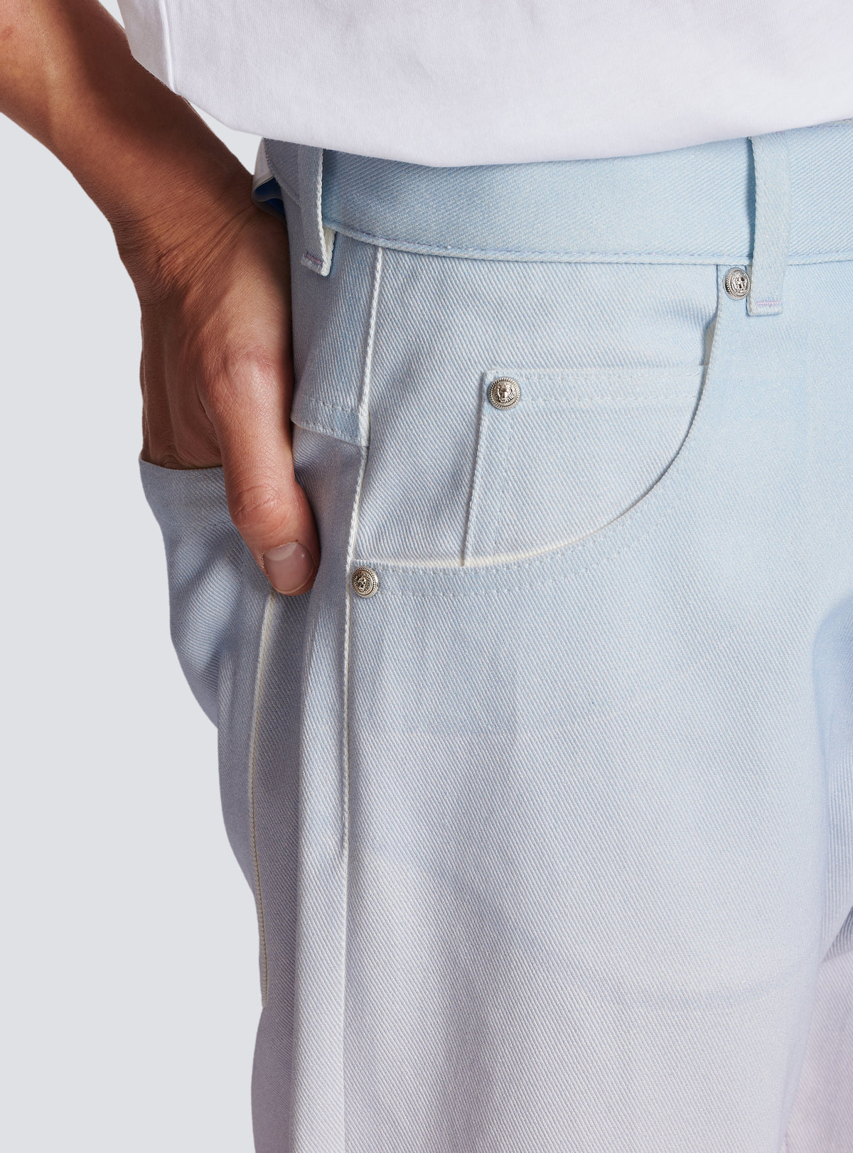 Balmain x evian - jean large - Bleu & Rose Pâle & Rose