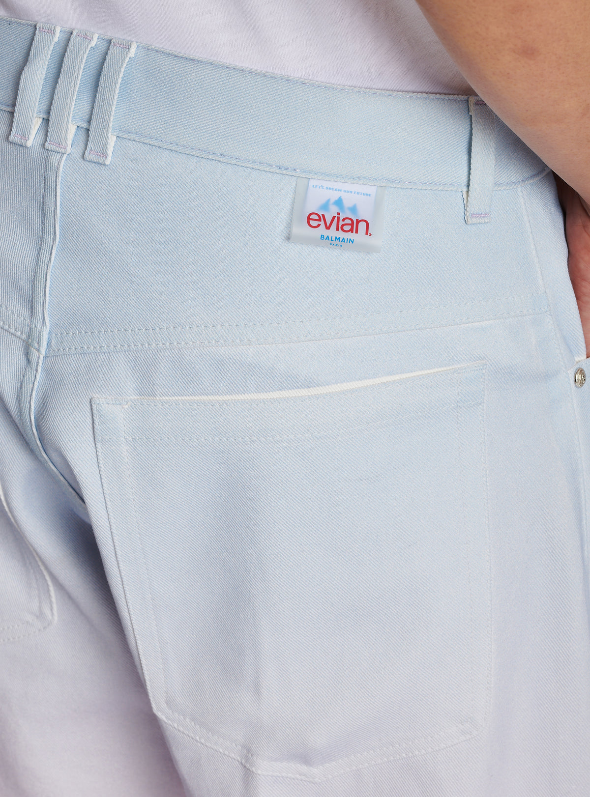 Balmain x evian - jean large - Bleu & Rose Pâle & Rose