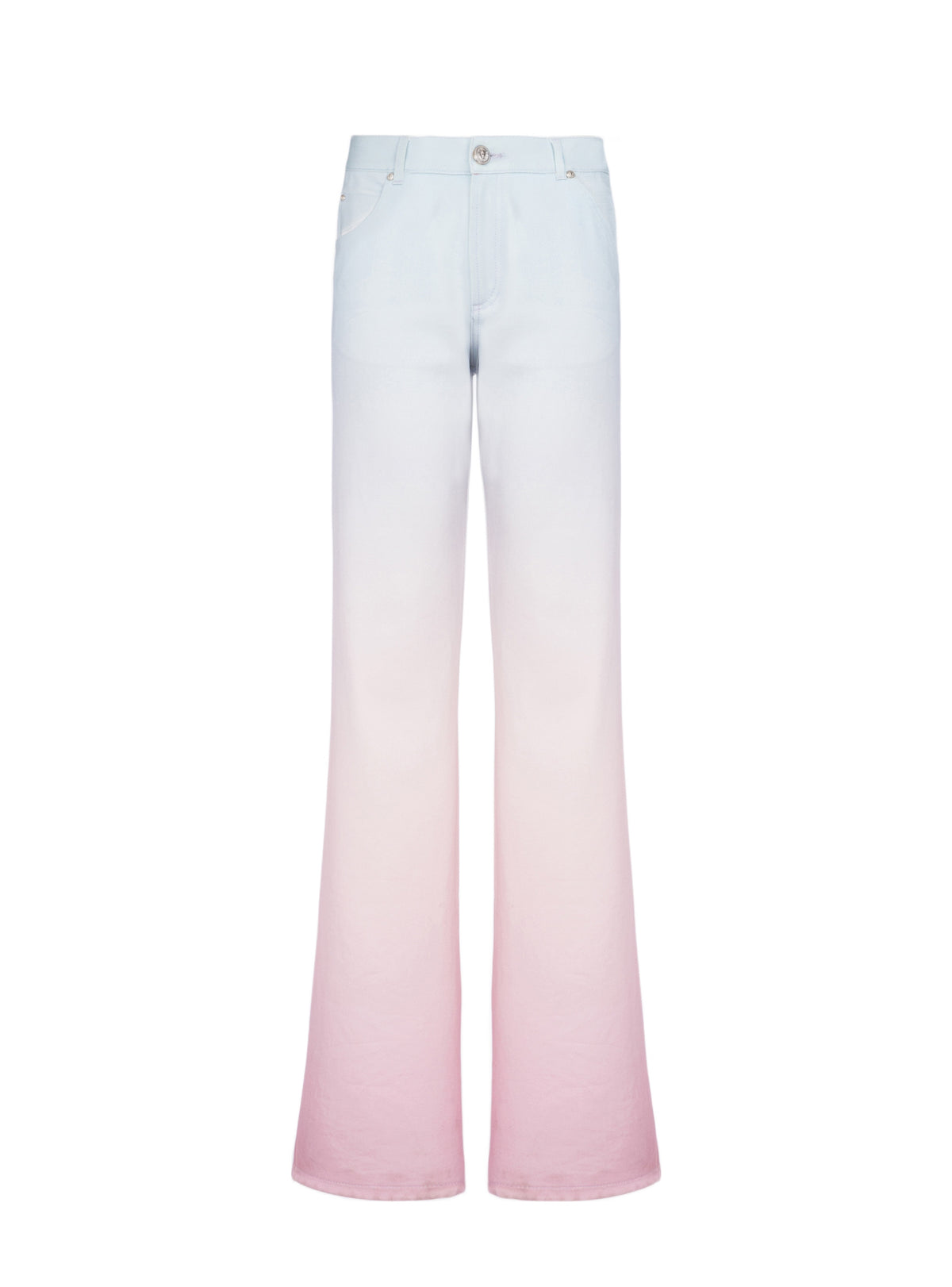 Balmain x Evian denim trousers - Blue & Pale Pink & Pink