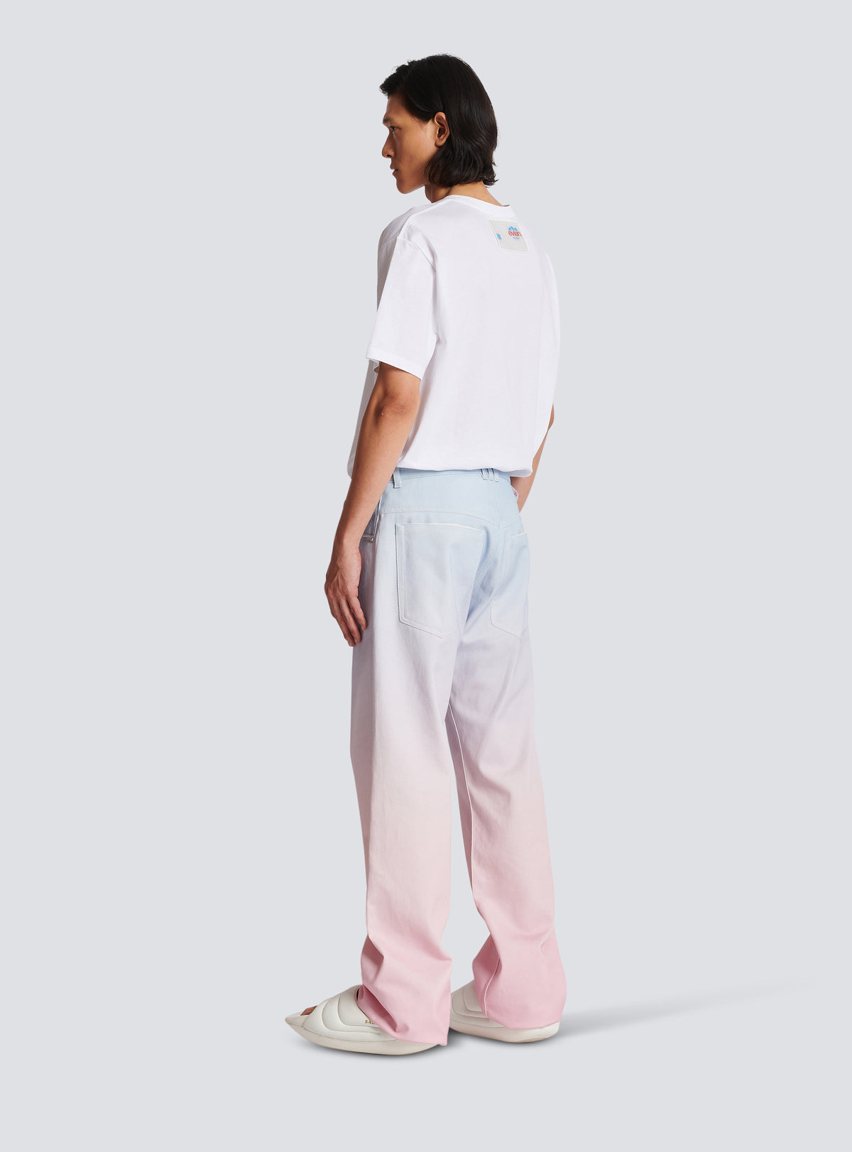 Balmain x evian - jean large - Bleu & Rose Pâle & Rose