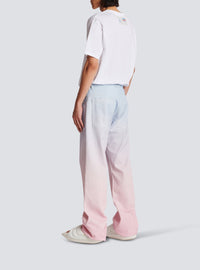 Balmain x Evian denim trousers - Blue & Pale Pink & Pink