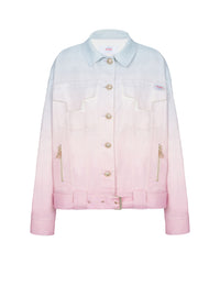 Balmain x Evian oversized jacket - Blue & Pale Pink & Pink