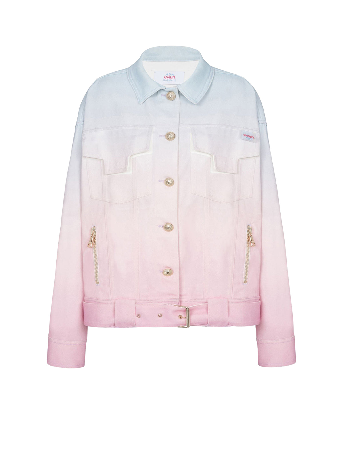 Balmain x Evian oversized jacket - Blue & Pale Pink & Pink