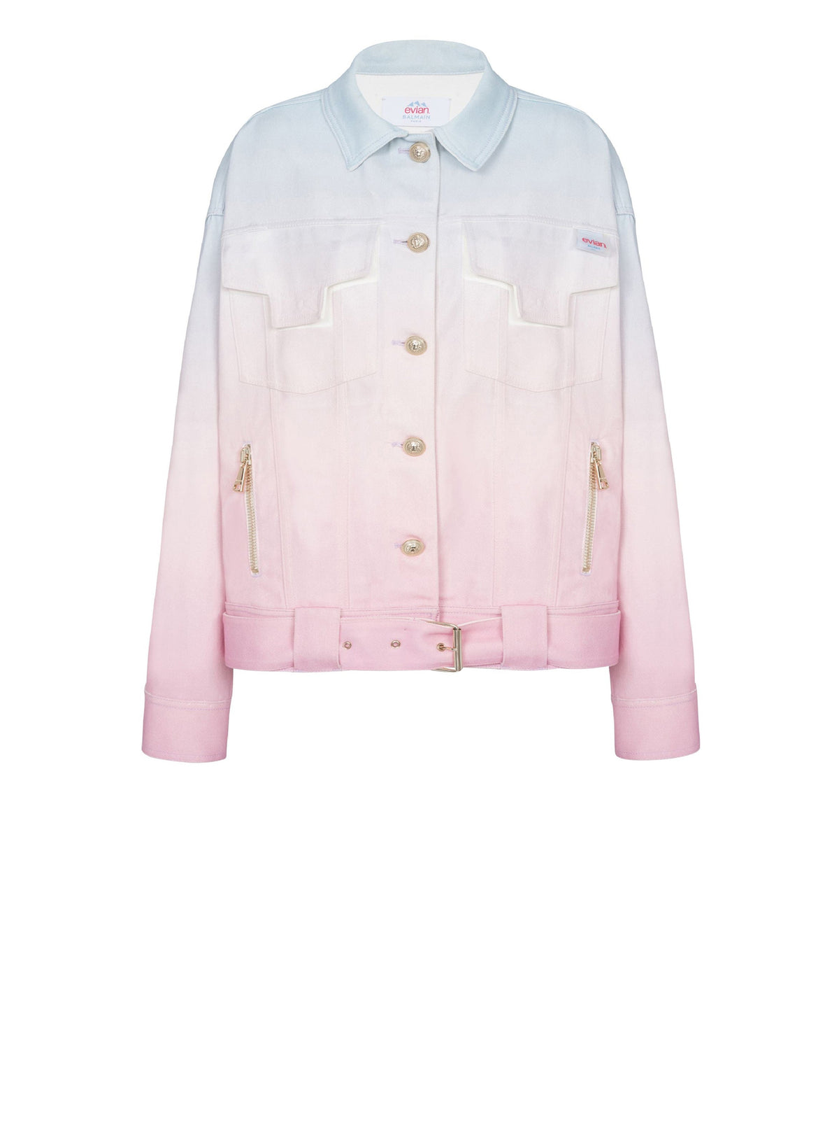 Veste oversize Balmain x Evian - Bleu, Rose pâle & Rose