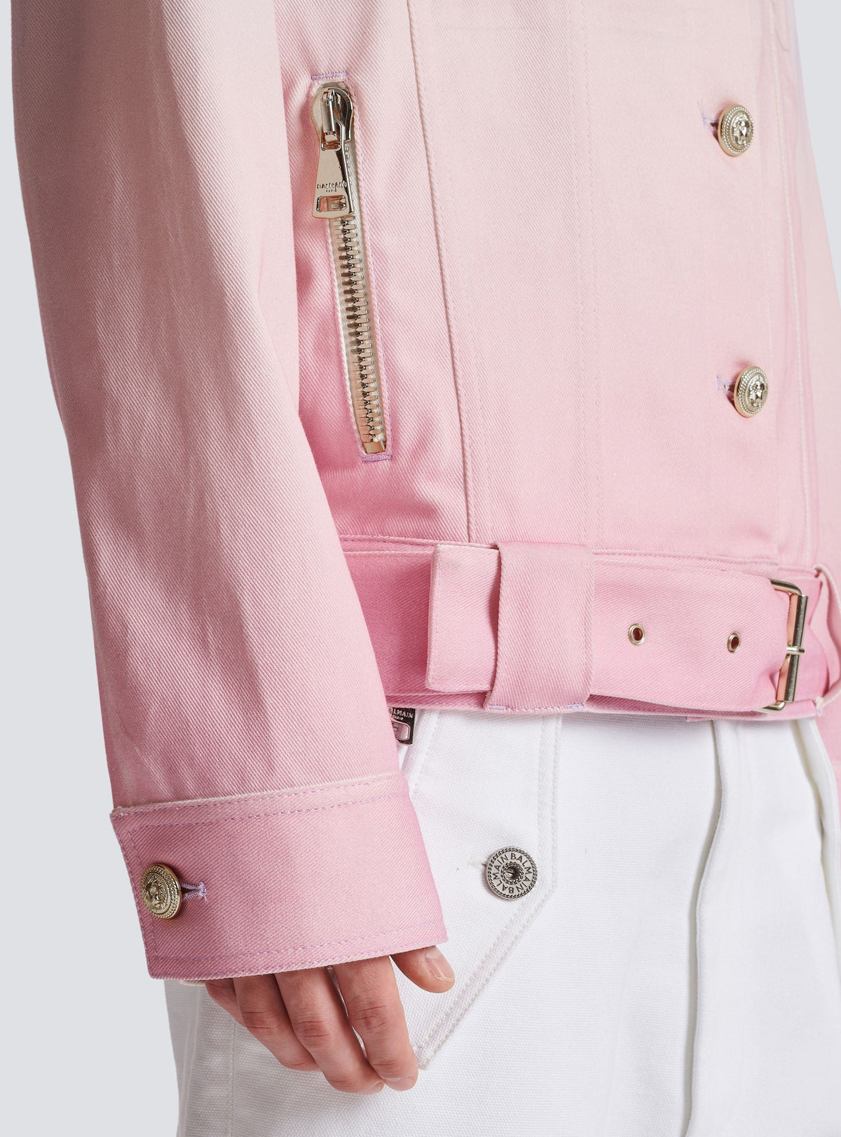 Veste oversize Balmain x Evian - Bleu, Rose pâle & Rose