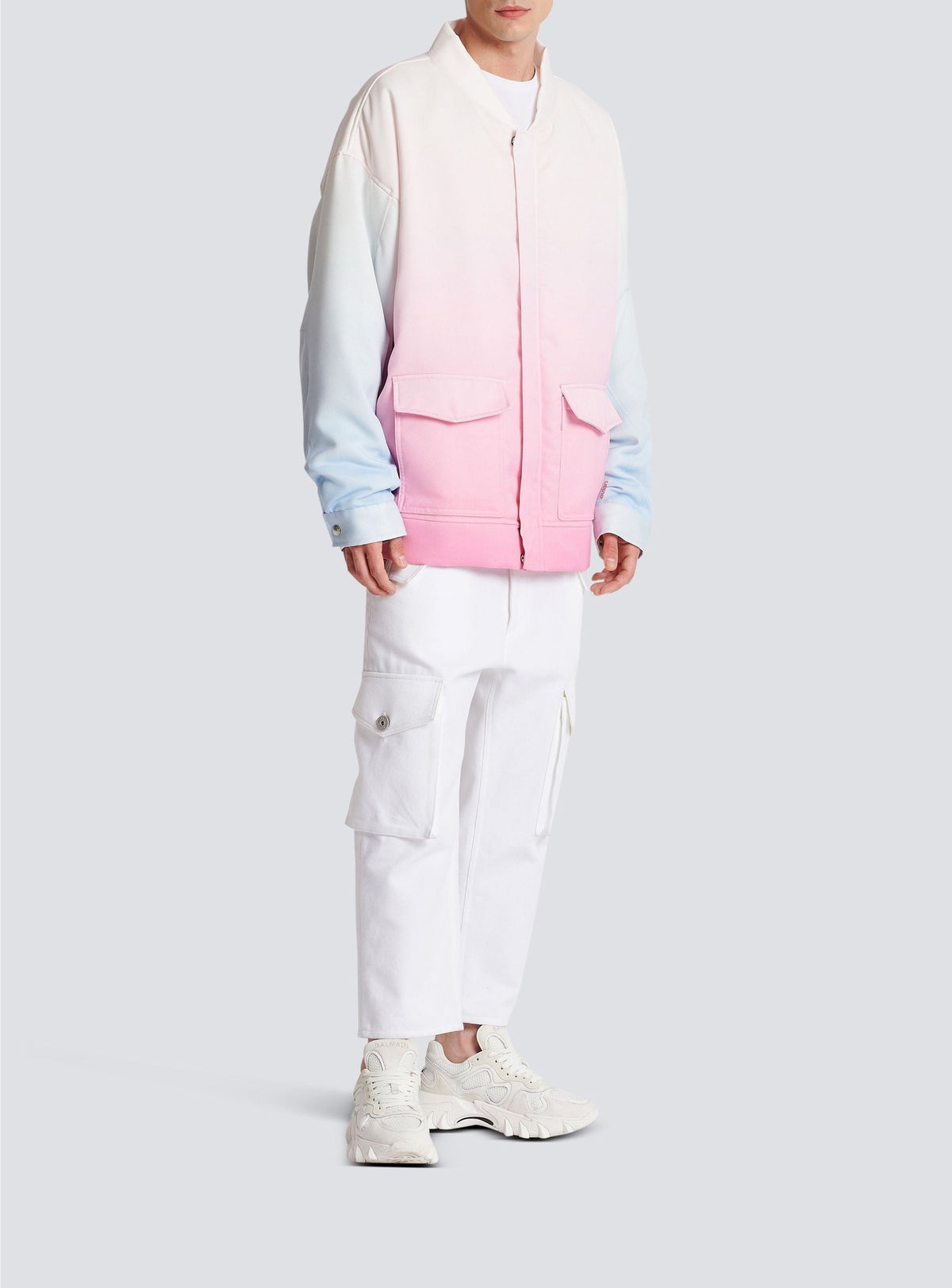 Blouson bomber Balmain x Evian - Blanc, Rose & Bleu